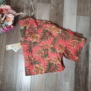 NWT Moshiko Men's Size Medium Tropical Button Down Collared Shirt